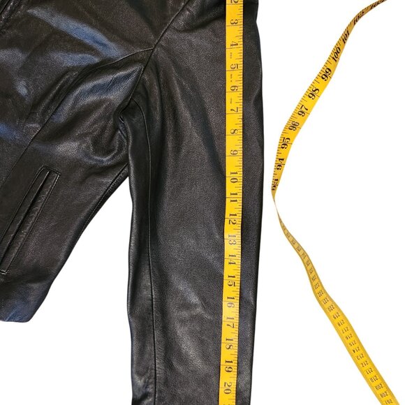 Maxima by Wilsons Women’s Black Genuine Leather Jacket Size L - Picture 9 of 13